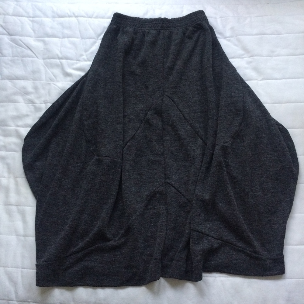 Lagenlook Charcoal Grey Skirt from Korea XS-S